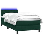 vidaXL Sommier à lattes de lit et matelas et LED vert foncé 80x220 cm velours