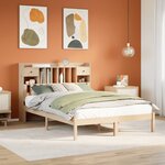 vidaXL Lit bibliothèque sans matelas 150x200 cm bois massif de pin
