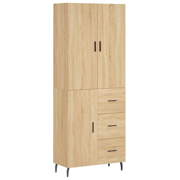 vidaXL Buffet haut Chêne sonoma 69 5x34x180 cm Bois d'ingénierie