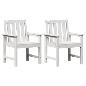 vidaXL Chaise de jardin. 2 Pièces Blanc 65 5 x 59 x 88cm HDPE