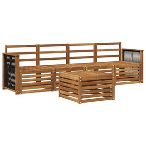 vidaXL Ensemble de canapés d'extérieur 5 Pièces Naturel