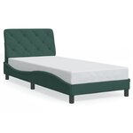 vidaXL Cadre de lit avec lumières LED vert foncé 90x200 cm velours