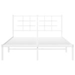 vidaXL Cadre de lit métal avec tête de lit blanc 135x190 cm