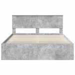 vidaXL Cadre de lit Gris Béton 150 x 200 cm Pin massif