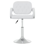 vidaXL Chaises pivotantes à manger lot de 6 blanc similicuir