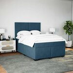 vidaXL Sommier à lattes de lit et matelas bleu 160x200 cm velours