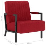 Vidaxl fauteuil rouge bordeaux velours