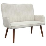vidaXL Sofa 2 places Crème 115 x 61 x 87 cm Velours