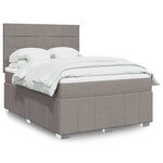 vidaXL Sommier à lattes de lit avec matelas Taupe 140x190 cm Tissu