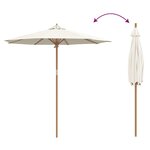 vidaXL Parasol de jardin Blanc crème 240 x 240 x 260 cm Bambou