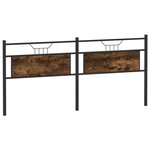 vidaXL Tête de lit de remplacement chêne fumé 193 cm bois d'ingénierie et acier