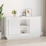 vidaXL Buffet blanc brillant 102x35x60 cm bois d'ingénierie