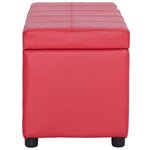 vidaXL Banc avec compartiment de rangement 116 cm Rouge Similicuir