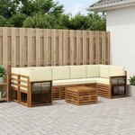 vidaXL Ensemble de canapés d'extérieur 8 Pièces Naturel et Crème
