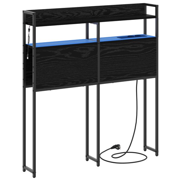 vidaXL Tête de lit de rangement Chêne noir 90 cm Bois d'ingénierie