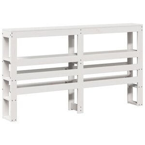 vidaXL Tête de lit avec étagères blanc 140 cm bois massif de pin