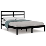 vidaXL Cadre de lit sans matelas noir 140x190 cm bois de pin massif