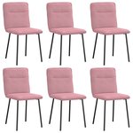 vidaXL Chaises à manger lot de 6 rose velours