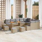 vidaXL Ensemble de canapé de jardin 12 Pièces Beige  Gris clair