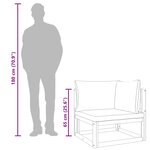 vidaXL Canapé d'angle sectionnel avec coussins gris clair bois acacia