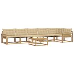 vidaXL Ensemble de canapés d'extérieur 7 pc Blanc et Beige