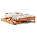 vidaXL Cadre de lit sans matelas cire marron 135x190cm bois pin massif