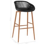 vidaXL Chaises de bar lot de 2 noir