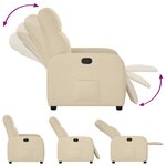 vidaXL Fauteuil inclinable Crème Tissu