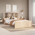 vidaXL Lit bibliothèque sans matelas 140x200 cm bois massif de pin