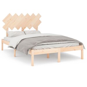 vidaXL Cadre de lit sans matelas 135x190 cm bois massif