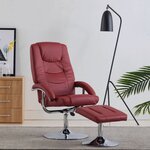 vidaXL Fauteuil inclinable avec repose-pied Rouge bordeaux Similicuir