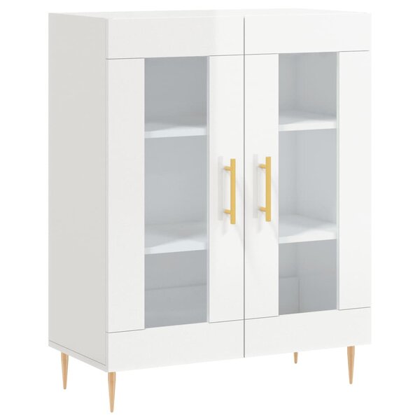 vidaXL Buffet Blanc brillant 69 5x34x90 cm Bois d'ingénierie