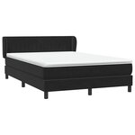 vidaXL Sommier à lattes de lit avec matelas noir 160x210 cm velours