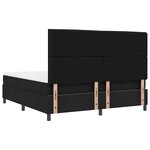 vidaXL Lit à ressorts avec matelas Noir 180 x 200 cm tissu