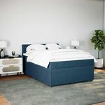 vidaXL Sommier à lattes de lit et matelas bleu 140x200 cm velours