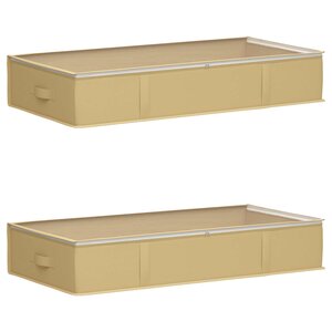 vidaXL Boîte de rangement avec fenêtre transparente 2 Pièces Crème