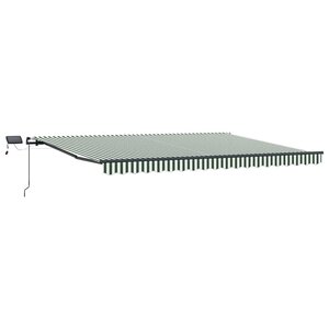 vidaXL Auvent rétractable Vert et blanc 400 × 300 cm