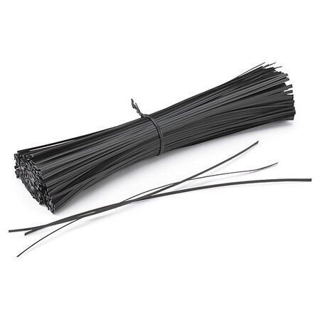 Lot de 500: attache-étiquette métal plastique polytwist noir