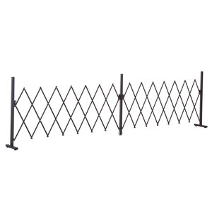 Barrière extensible rétractable barrière de sécurité avec roulette 405L x 31l x 104H cm alu métal chocolat