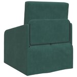 vidaXL Canapé Lit au Sol 2-en-1 Vert Foncé 65x80x83 cm Velours
