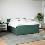 vidaXL Sommier à lattes de lit et matelas Vert foncé 180x200cm Velours