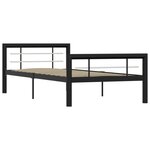 vidaXL Cadre de lit sans matelas noir et blanc métal 90x200 cm