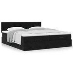 VidaXL Cadre de lit ottoman avec matelas noir 160x200 cm velours