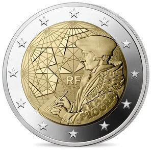 Monnaie 2 euros commémorative france erasmus 2022