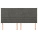 vidaXL Tête de lit Gris foncé 160 x 5 x 118/128 cm Velours