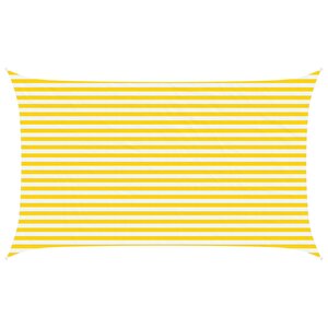 vidaXL Voile d'ombre Jaune et blanc 5 x 3 m 100 polyester Oxford