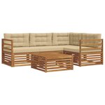 vidaXL Ensemble de canapés d'extérieur 5 Pièces Naturel et Beige