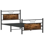 vidaXL Cadre de lit sans matelas chêne fumé 107x203 cm bois ingénierie