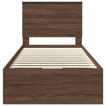 vidaXL Cadre de lit avec tiroir Chêne brun 90 x 200 cm Bois Ingénierie