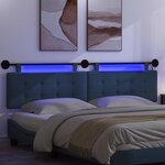 vidaXL Tête de lit suspendue Avec lumière LED Bleu Tissu